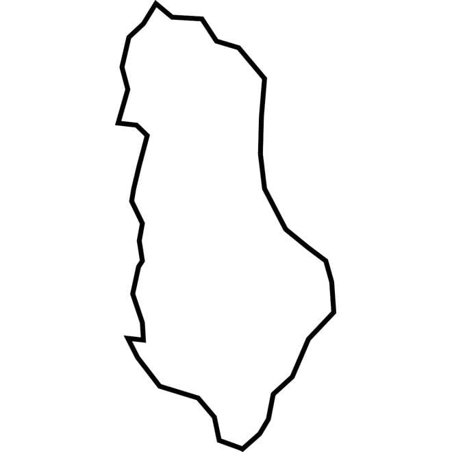 kat jeyografik nan Albani kat vecteur